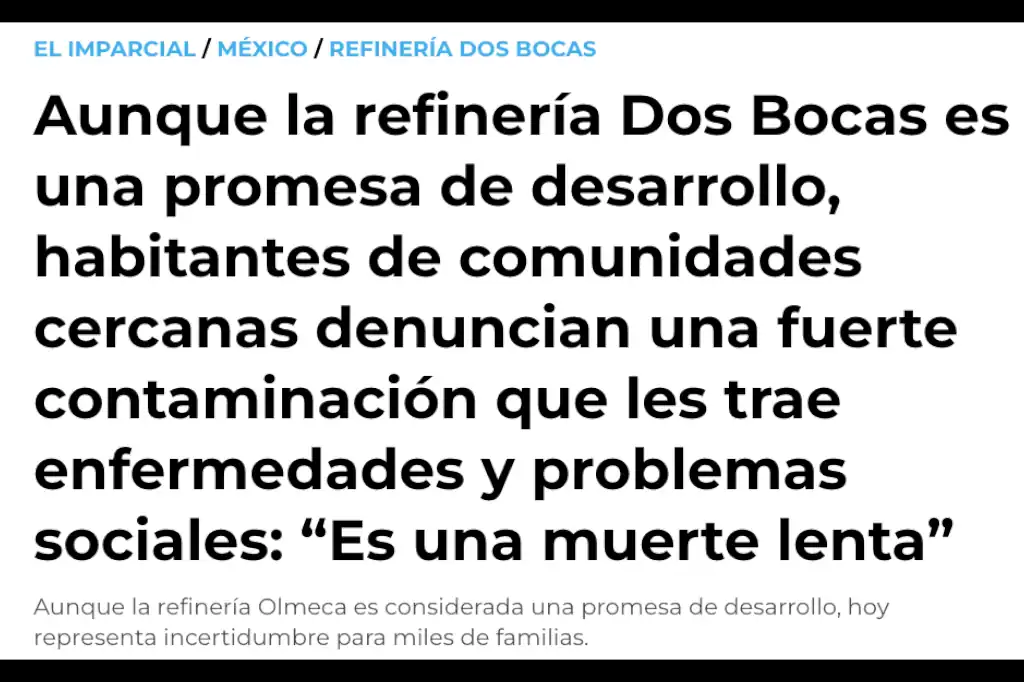 Activismo ambiental contra la Refinería de Dos Bocas: entre la narrativa catastrofista y la realidad del desarrollo energético.